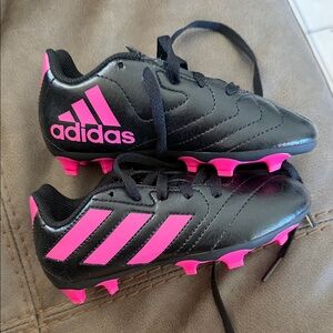 Adidas Black with Pink Accents Soccer Cleats